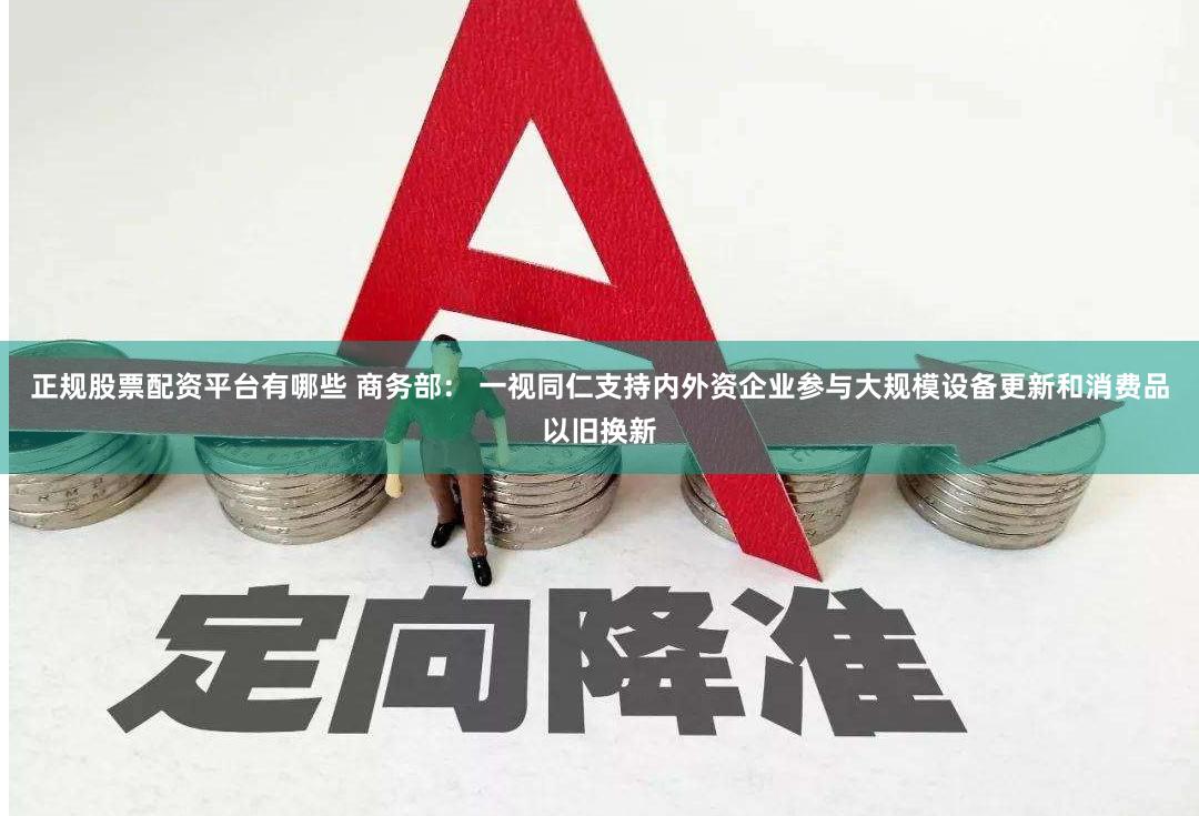 正规股票配资平台有哪些 商务部： 一视同仁支持内外资企业参与大规模设备更新和消费品以旧换新
