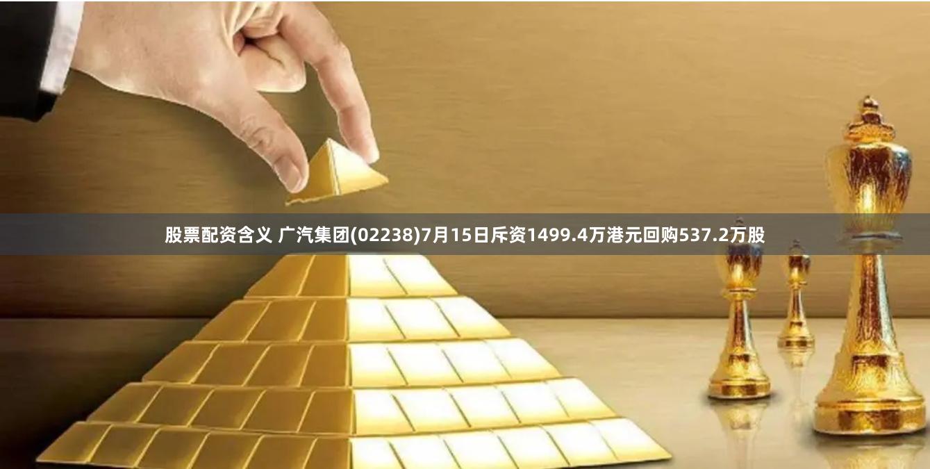 股票配资含义 广汽集团(02238)7月15日斥资1499.4万港元回购537.2万股